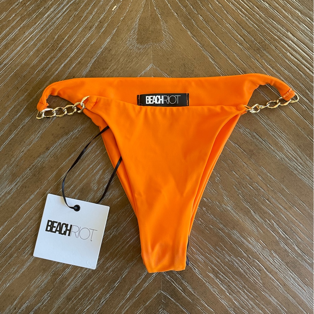 Beach Riot bikini bottom gold chain sunkist orange NWT never worn has liner